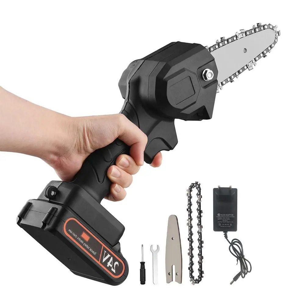 Mini MotoSerra Elétrica Bateria 24v Bivolt Portátil 110v/220v
