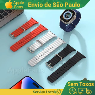 Pulseira de smartwatch pulseira De Silicone Ocean Straw Capaz Para Relógio Apple Série 8 7 Ultra Replacement 42mm 44mm 45mm(Relógio não incluído)