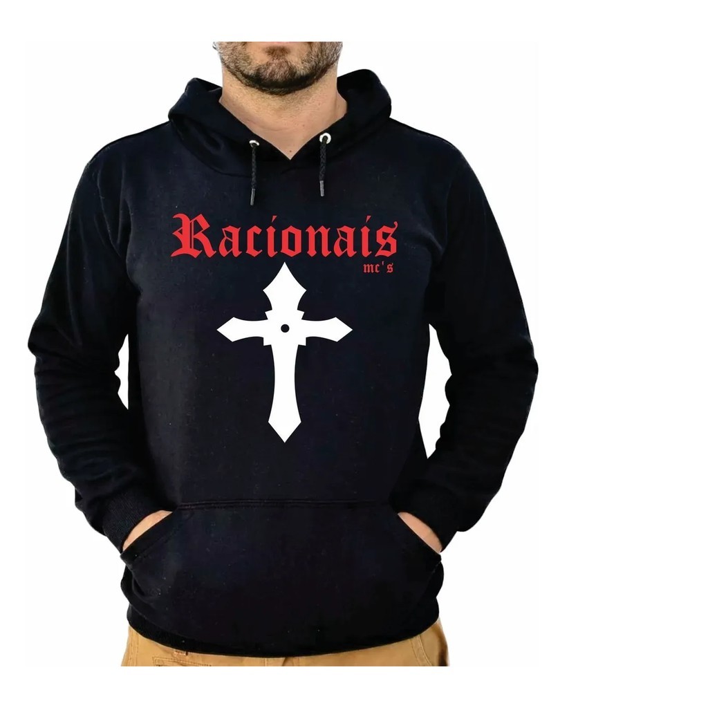 Blusa De Frio Moletom Racionais Mcs Cruz Masculino Modelo Canguru ...