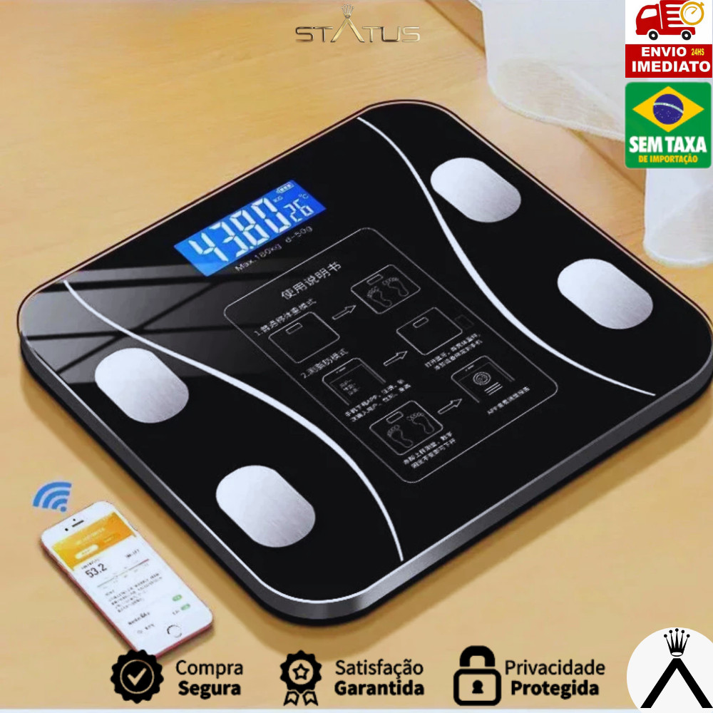 Balança Digital Corporal Bioimpedância Bluetooth com Aplicativo Alta ...