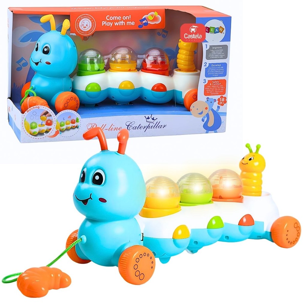 Brinquedo Divertido Centopeia Interativa Sons Luzes Azul Castela ...