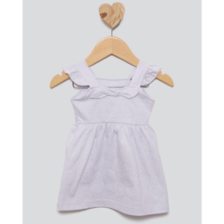 Vestido Bebê Manga Curta Estampa Texturizada Branco