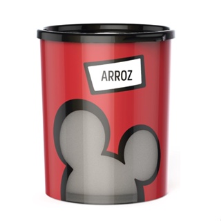 Porta Mantimentos para Arroz em Plástico Mickey Mouse com Tampa Preta 3,8L - Potte