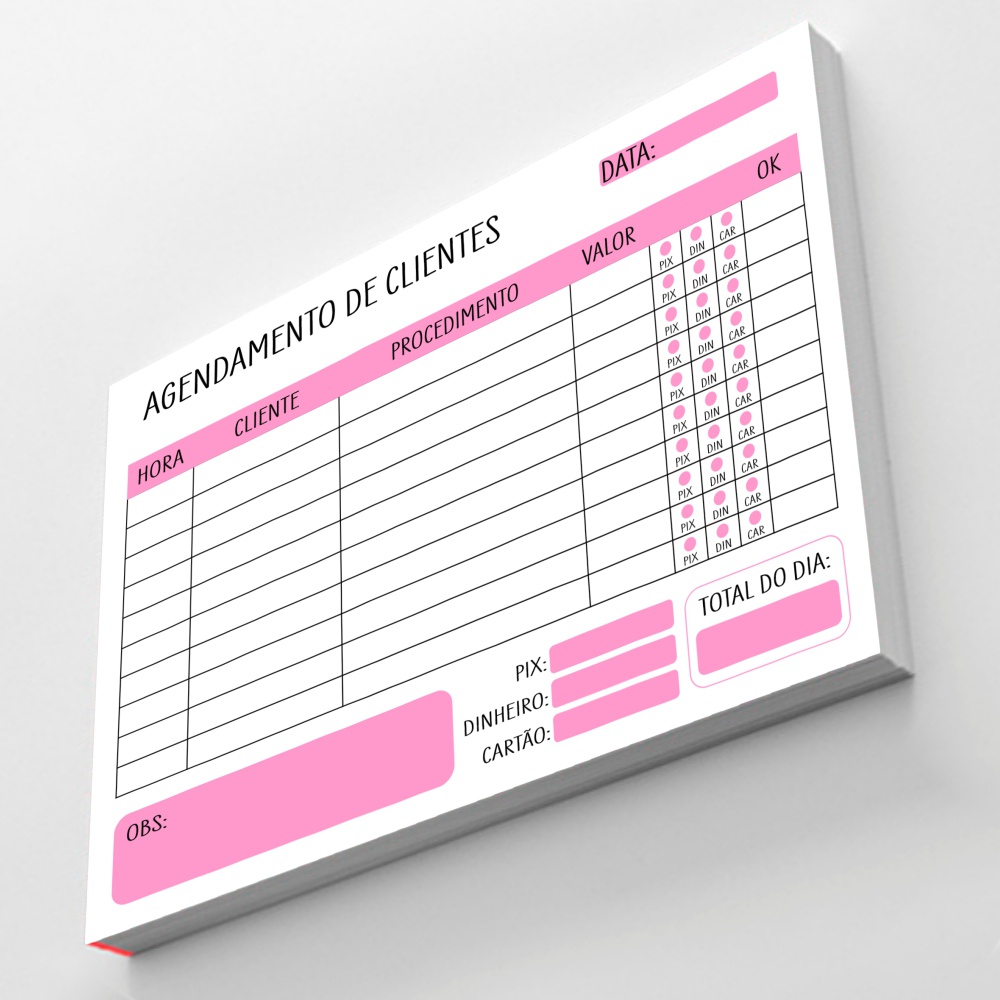 Bloco De Agendamento Cliente 1un 50fls 10x14cm | Shopee Brasil