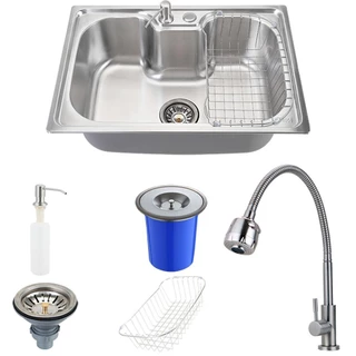 Cuba para Cozinha pia inox Com Acessórios e lixeira Carajás e Torneira gourmet Jaguaribe Pingoo em Oferta na Shopee
