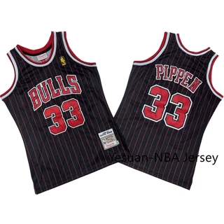 Camisa Chicago Bulls nba camiseta Scottie Pippen 1995-96 preto stripe Retro De Basquetebol Jersey
