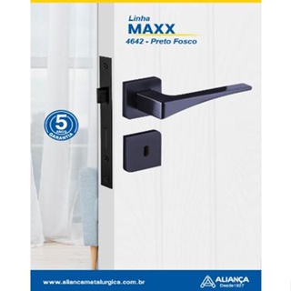 Fechadura maxx interna 4642 preto fosco 83878