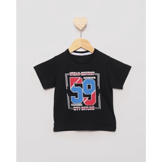 Camiseta Bebê Manga Curta Estampa 59 Preta