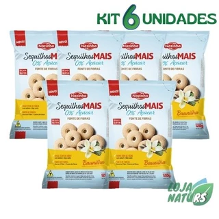 KIT 6 Sequilhos Mais Sem Açúcar Sem Glúten Sem Lactose 120g - Nazinha