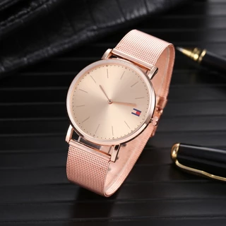 2024 Top Brand New Fashion Relógio De Quartzo Com Bracelete De Aço Inoxidável Simples Casal De Temperamento Casual