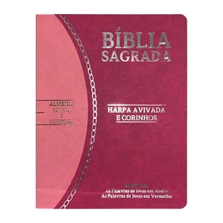 Bíblia Sagrada Slim | RC | Letra Grande | Harpa Avivada e Corinhos | Pink e Rosa
