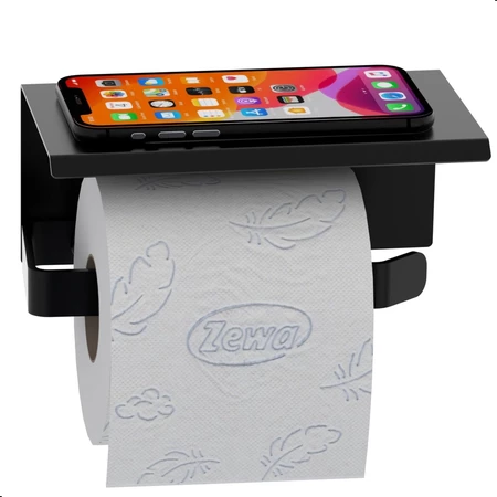 Porta Papel Higiênico De Parede Banheiro Inox Preto F.MAX