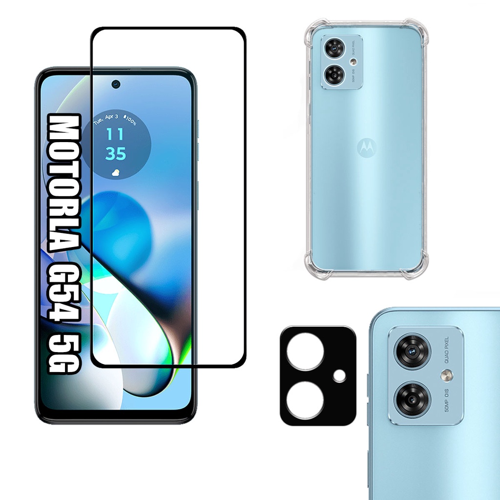 KIT Para Motorola Moto G54 5g Pel cula De Vidro 3D Capa Capinha 