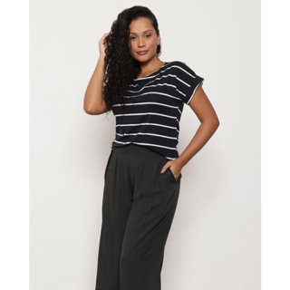 Blusa Básica Listrada Preta