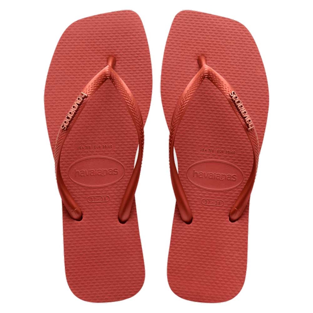 Chinelo Havaianas Slim Square Logo Metallic Feminino