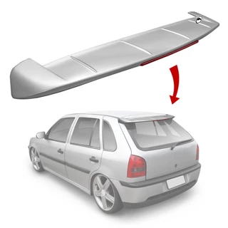 Aerofólio Vw Gol G2 G3 G4 1995 à 2014 com 30 Leds 2 e 4 Portas TG Poli Prata