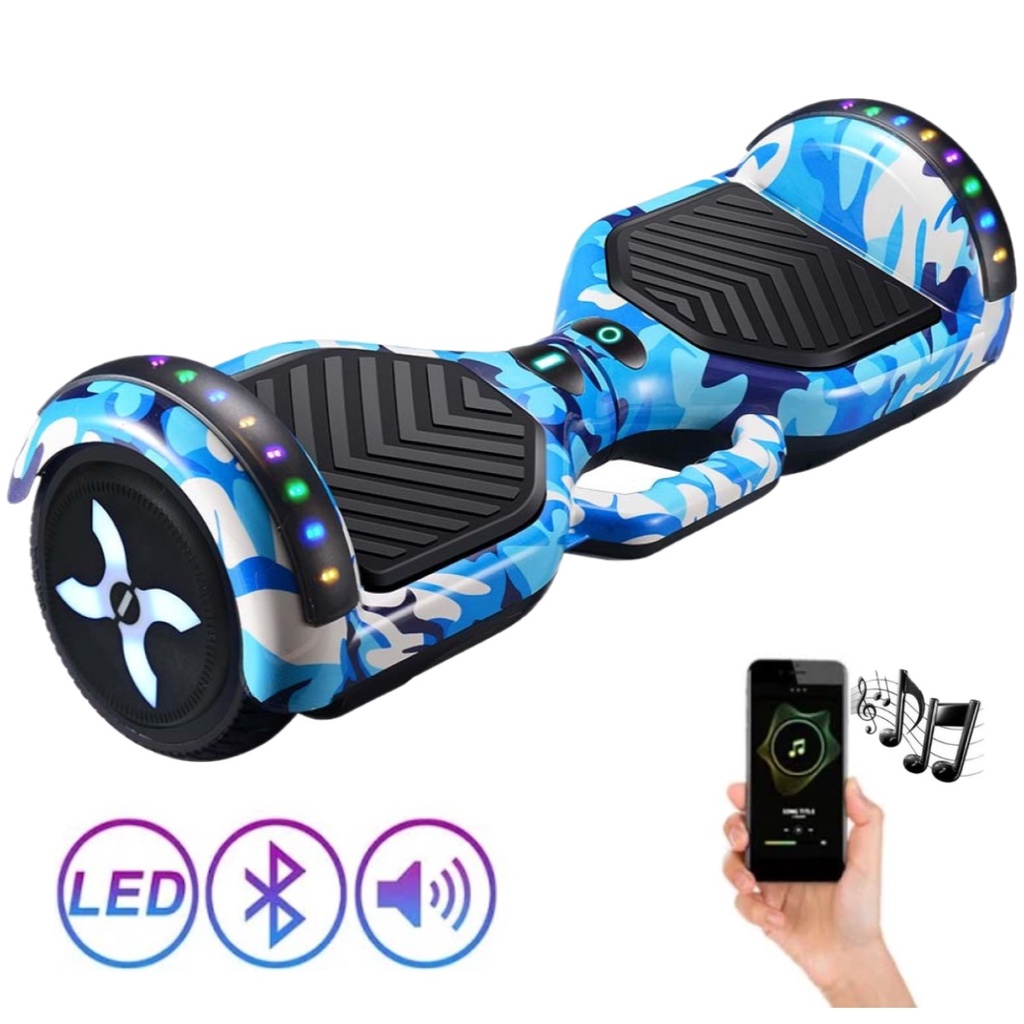 Hoverboard Skate Eletrico Smart Balance Leds Scooter Azul Shopee Brasil
