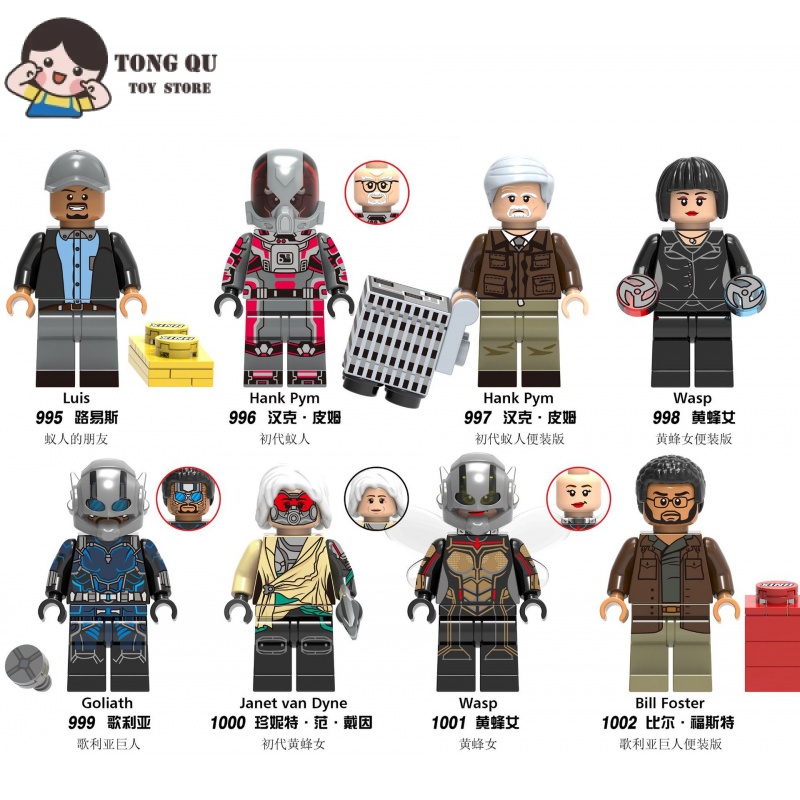 Superhero Minifigures Ant-Man Wasp Building Block Coleção de brinquedos Ornamentos mini modelo