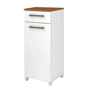 Armário Balcão Multiuso Suporte Galão Clean Branco / Nature