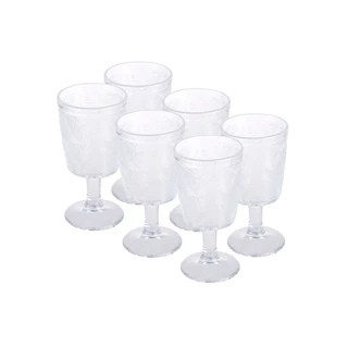 Jogo 6 Taças Leafs Em Vidro Para Água Suco 320ML