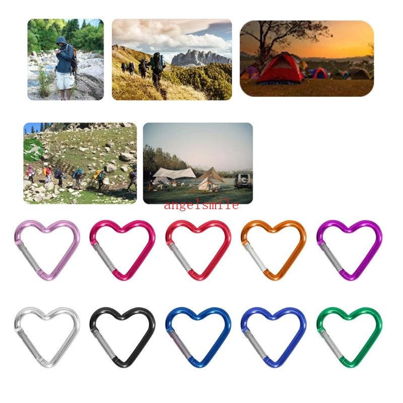 BASICS⭐︎HEART CARABINER Heart Hooks Carabiner Hook Clip Porta-Chaves Liga Alumínio