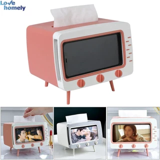 Criativo 2 Em 1 Caixa De Lenços De Papel Para TV Mesa Guardanapo Com Suporte Telefone Celular Kawaii Bandeja Distribuição