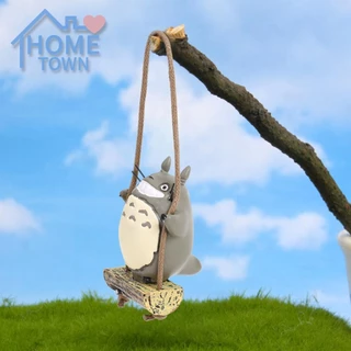 [Hometown.br] Anime Meu Vizinho Totoro Brincar Em Um Brinquedo Modelo Colecionável De Figura De PVC Swing