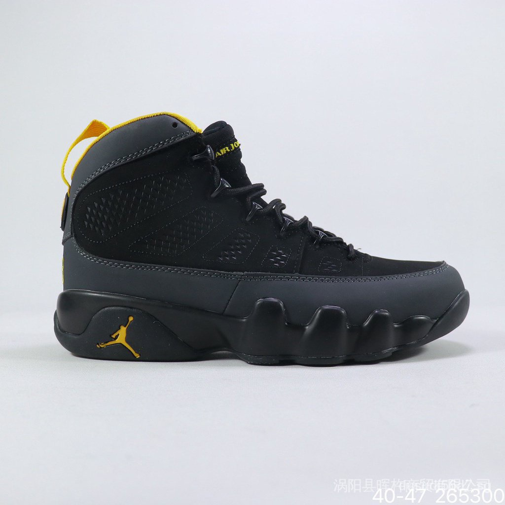 Pronto Stock Nike7266 AIR JORDAN 9 RETRO AJ9 Men's Sports Basketball Shoes Preto Amarelo
