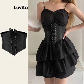 Lovito Cinto Casual Liso Com Cadarço Para Mulheres LFA11375
