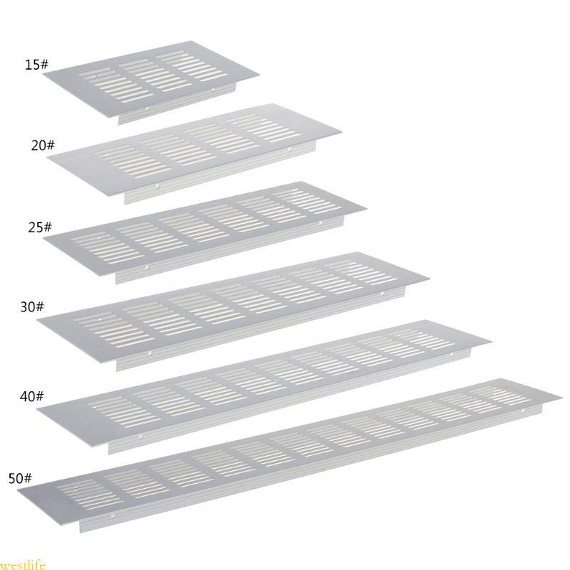 Grelha Ventilação Rectangular Armário Ar Alumínio-Cobertura Vários Tamanhos Respirável