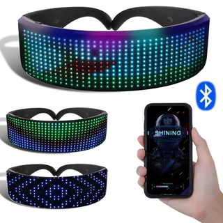 Propulsor De Óculos Luminosos Bluetooth LED Para Festa De Bricolage Brilho Eletrônico Futurístico