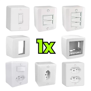 Tomadas 10A 20A Interruptores Molduras Linha Sobrepor Sistema X Qualidade e Elegância Simples/Paralelo