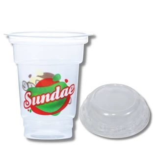 KIT C/ 100 UN. DE COPO PLASTICO (KOPUS) P/ SUNDAE 170 ML. TAMPA P/ COPO SUNDAE 170 ML.