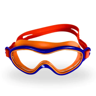 Óculos Silicone de Natação Infantil Laranja e Azul - Castela