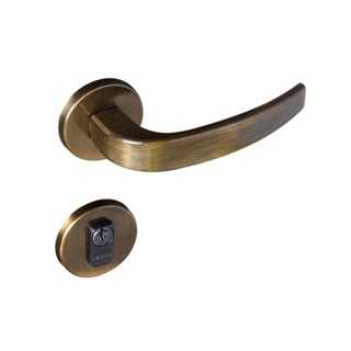 Fechadura externa de aço zamac Vic 930-80 com roseta redonda bronze oxidada Pado Fechadura Zm Vic Roseta 930-40 Externa Bx Pado