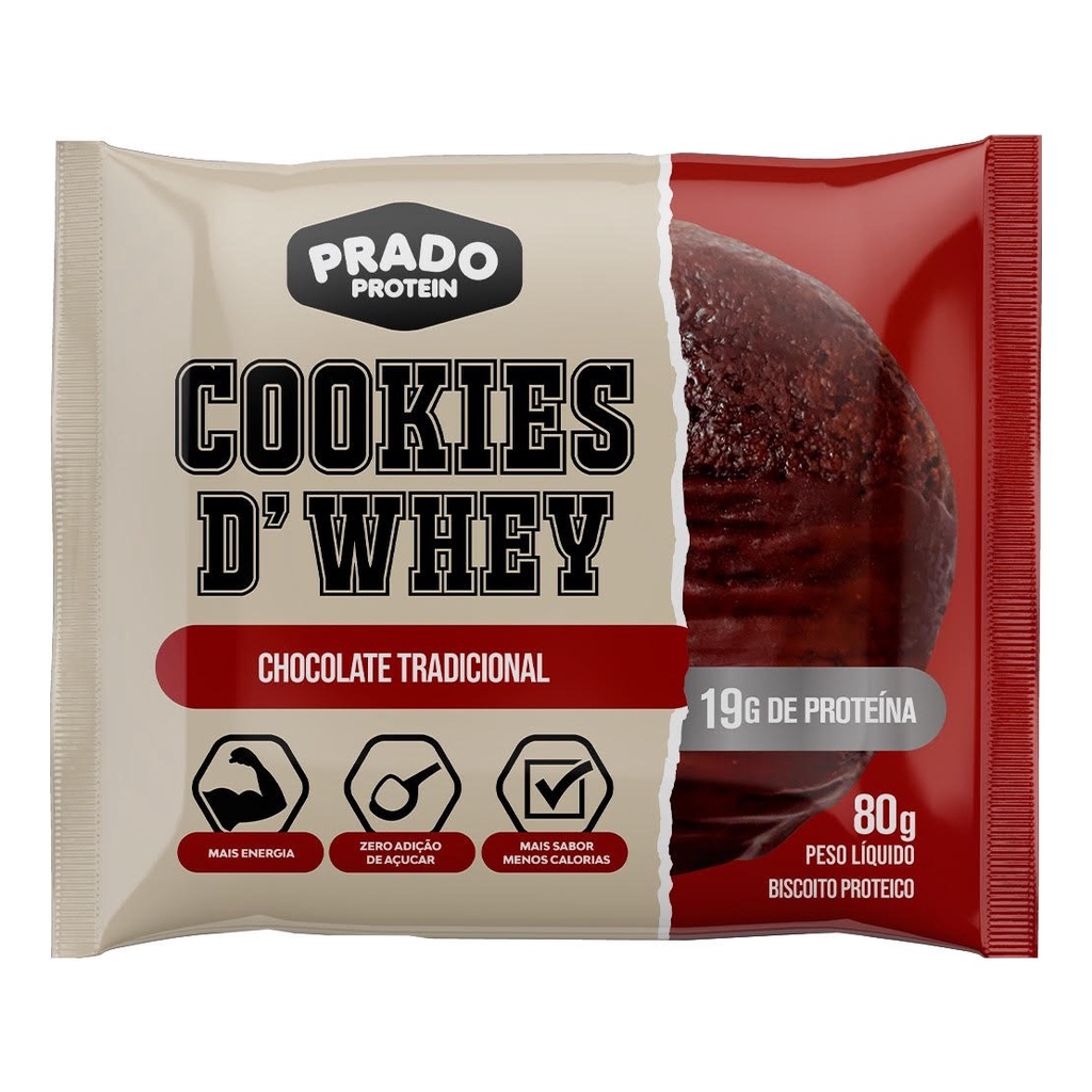Kit 15 Cookies De Whey Protein Chocolate 80g 17g de Proteína – Prado Protein