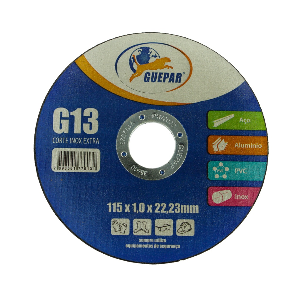 25 Disco de corte Fino Guepar 4.1/2 115mm Aço Alumínio Inox