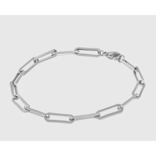 Pulseira cadeado fina aço inox cirúrgico legitimo prata