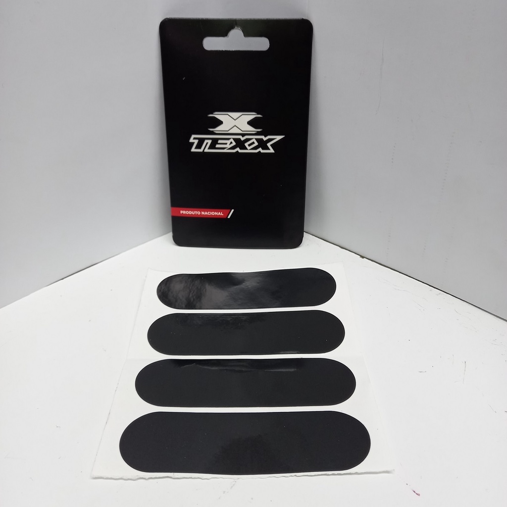 Adesivo Kit Texx Refletivo Preto (4 Pecas) Tamanho Inmetro