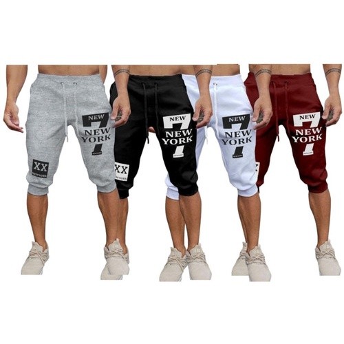 Kit 4 Bermuda Skinny Masculina Jogger Moletom New York Verão