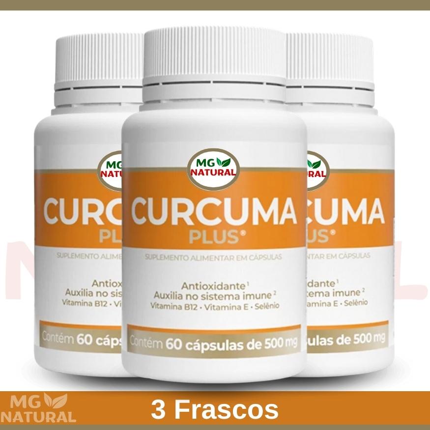 Kit com 3 CurcumaPlus 60 Capsulas De 500mg | Shopee Brasil