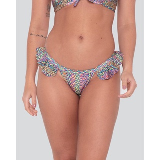 Biquíni Calcinha Feminino Babado Multicolor Rosa
