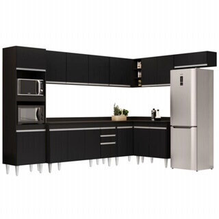 Armário de Cozinha Modulada de Canto 14 Peças Perfect H02 Duna