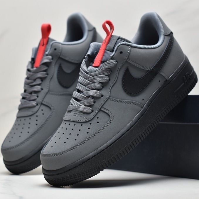 Nike Air Force 1 AF1 homens mulheres meninas calçados esportivos novo estilo fosco moda aumentando placa sapatos Cinza Escuro sneakers homens mulheres plana casual treinamento sapato esportivo