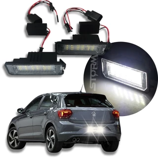 Par Luz de Placa Led Vw Novo Polo ano 2018 a 2023 Lâmpada Led Luz Super Branca Sem Erro Painel Highline Comfortline hatch Sense Volkswagen iluminação lanterna 2019 2020 2021 2022
