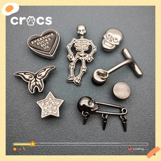 Crocs Jibbitz metal black hole-cushion Fivelas De Sapato De Preto Desenho Animado Flores Encanta Acessórios De Alta Qualidade Coreano
