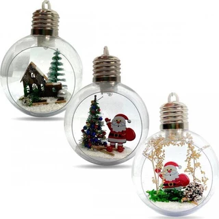 Kit 3un. Enfeite Bola de Natal Decorativa com Led/Enfeites