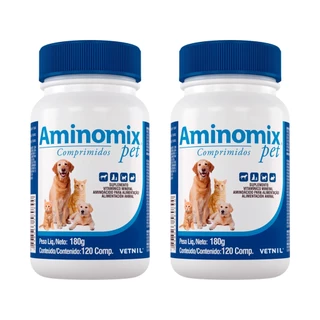 Aminomix Pet 120 Comprimidos - Vetnil - 2 Unidades