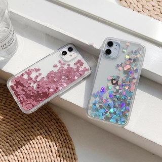Para 15promax Capa De Telefone De Areia Movediça Caixa De Líquido Acrílico Transparente Completo iphone 15 14 13 12 11 Pro Max Xr Xsmax 7g 8g
