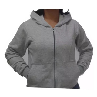 Blusa De Moleton Feminina Capuz Zíper Agasalho Ziper Frio